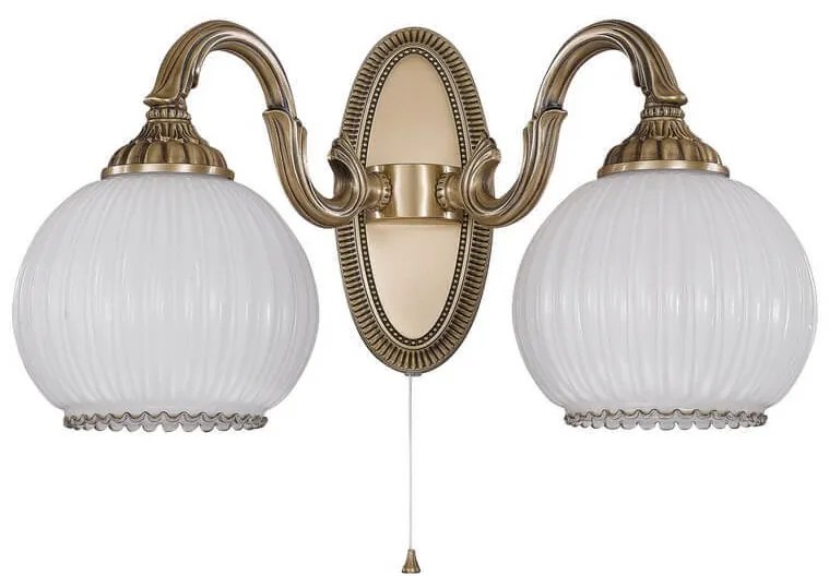 Aplica clasica design italian din alama, sticla 9200 RA-A. 9200/2