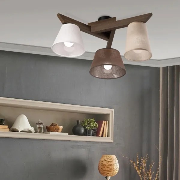 Lustră LED aplicată Brilagi ANTHONY 3xE14/40W/230V stejar nuc