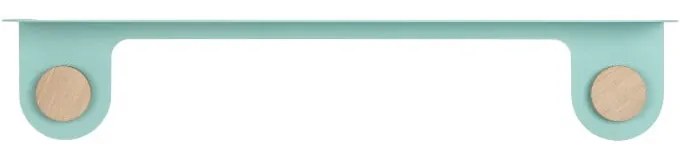 Raft de perete din oțel și detalii din lemn de stejar, cu 2 cârlige Gazzda Hook, lungime 70 cm, verde