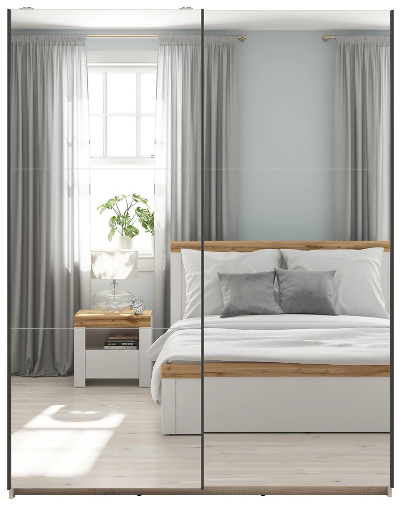 Dulap de haine cu uși culisante Tetrix 32 (stejar sonoma) (cu oglindă). Promo -41%. 1098545