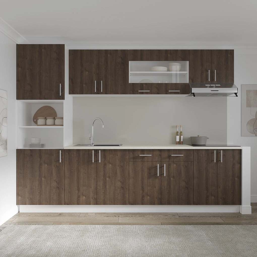 Corp Baza Karo, 2 Sertare, 2 Usi, Stejar Bronz/Alb, 80 x 50 x 80 cm