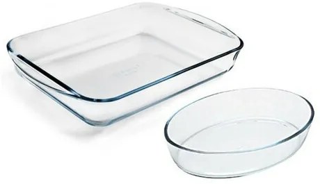 Pyrex Set de 2 vase de sticlă pentru cuptor, 3,7 l+ 2,2 l