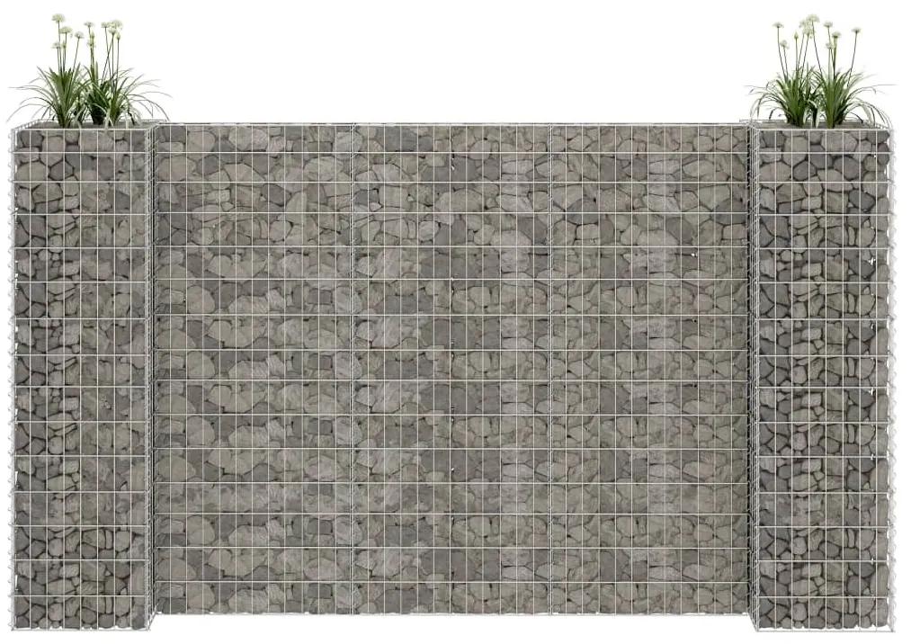 vidaXL Jardinieră gabion in formă de h, sârmă oțel, 260 x 40 x 150 cm