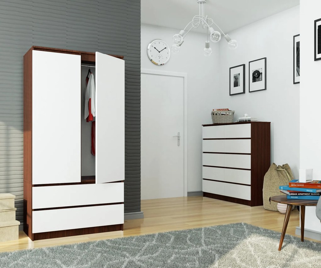 Dulap de haine Safwan (wenge + Alb). 1069446