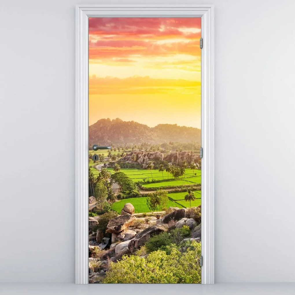 Fototapet pentru ușă - Valea Hampi din India (95x205cm)