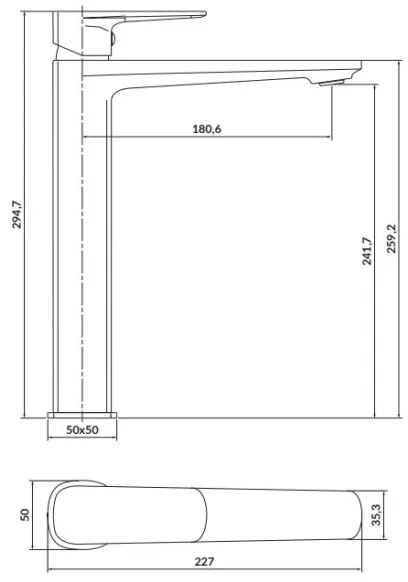 Baterie de cadă Cersanit S951-391 LARGA 29,5 cm negru