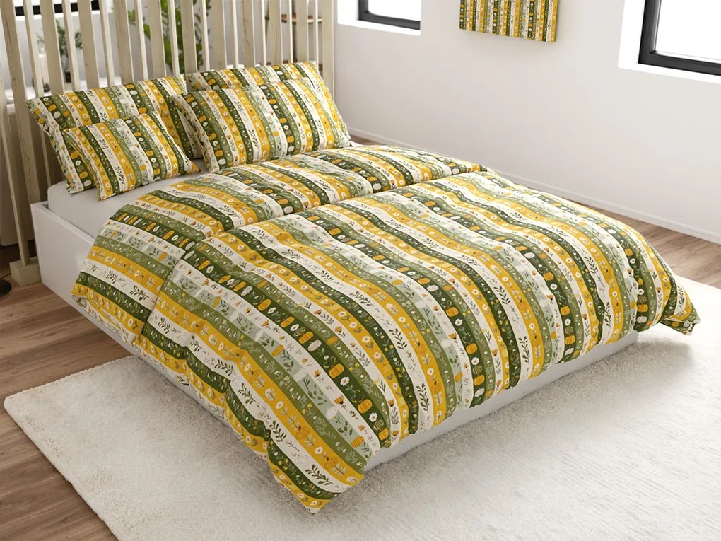Lenjerie de pat din policoton HARVIA cu model Dimensiune lenjerie de pat: 2 buc 70 x 90 cm | 200 x 220 cm