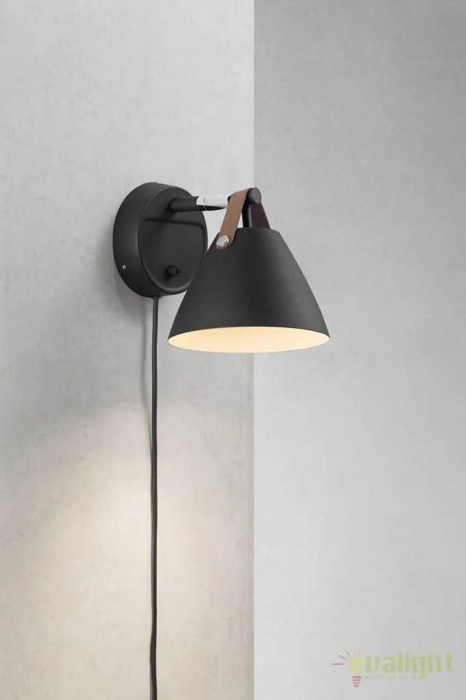 Aplica de perete design nordic STRAP 15 neagra 84291003 DFTP