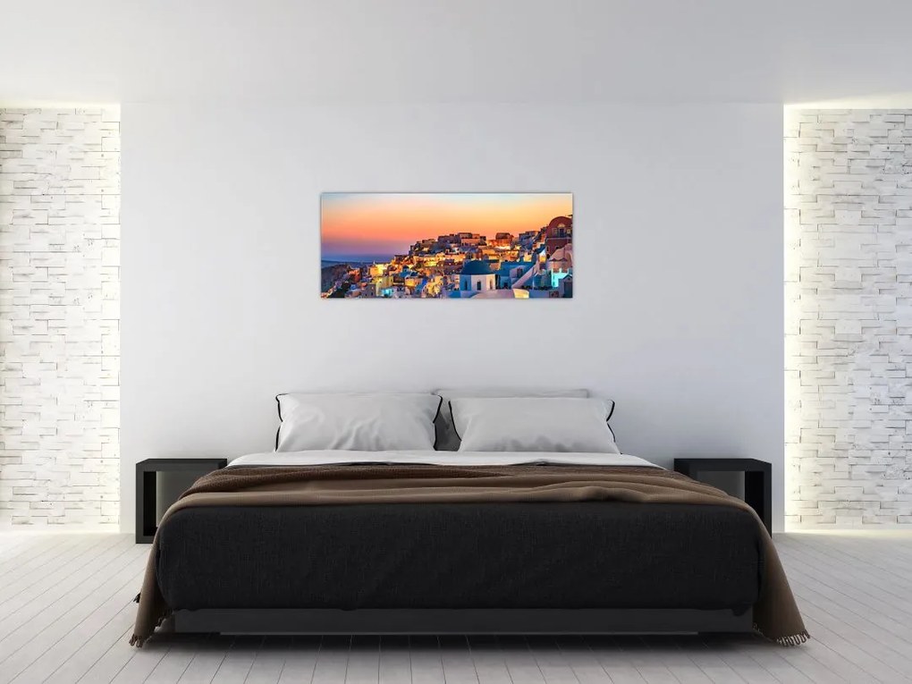 Tablou - Santorini în amurg (120x50 cm)