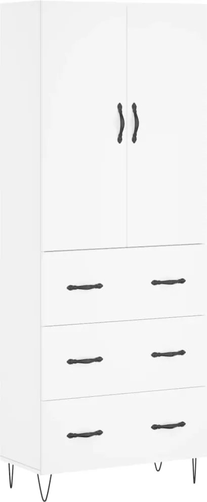 vidaXL Dulap înalt, alb, 69,5x34x180 cm, lemn compozit