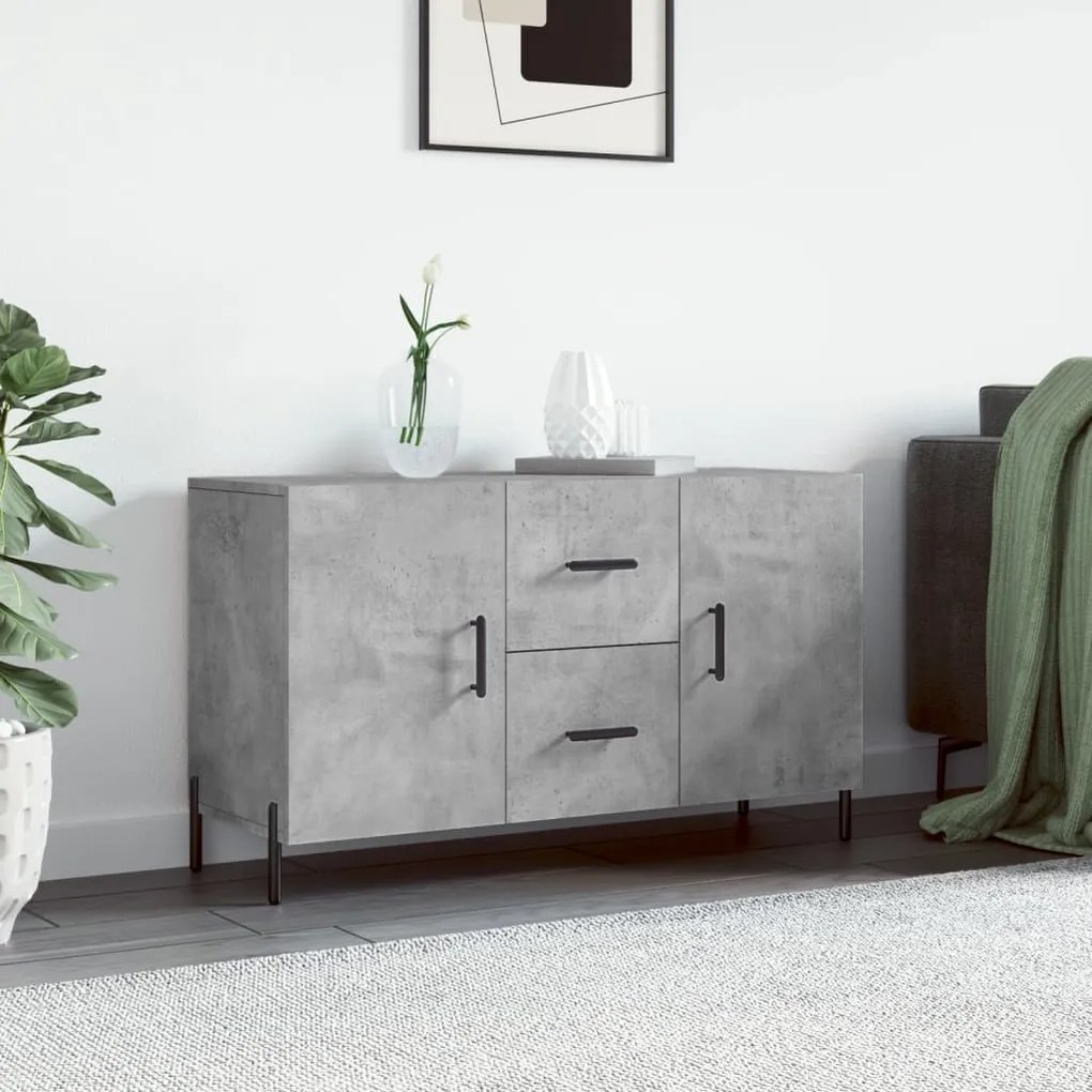 828184 vidaXL Dulap, gri beton, 100x36x60 cm, lemn compozit