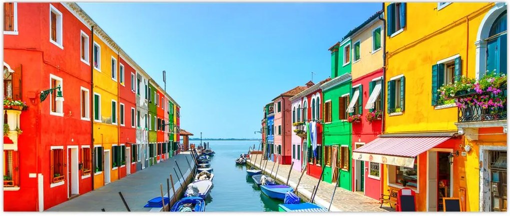 Tablou - Insula Burano, Veneția, Italia (120x50 cm)