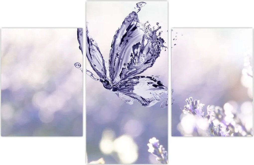 Tablou - Fluture și lavandă (90x60 cm)