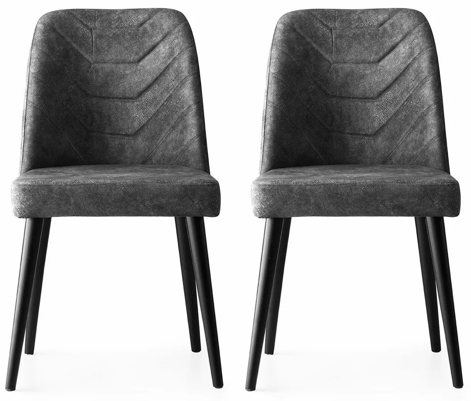Set de scaune de sufragerie Dallas Anthracite, 2bucăți