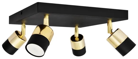 Spot LED TUBSSON 4xGU10/4,8W/230V negru/auriu