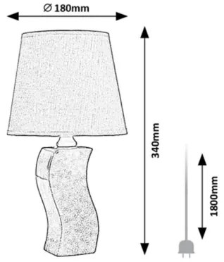 Rabalux 74073 - Lampă de masă DAYAMI 1xE14/40W/230V gri