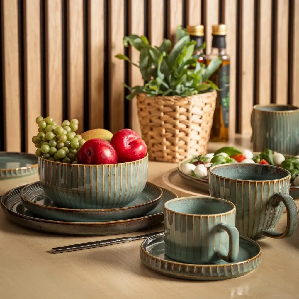 Altom Set of 2 saucers Reactive Sage 14 cm