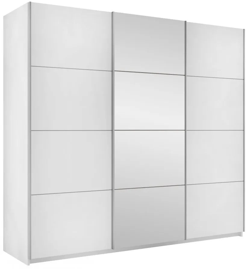 Dulap de haine cu uși culisante Artaman 250 (Alb) (cu oglindă). 1105686