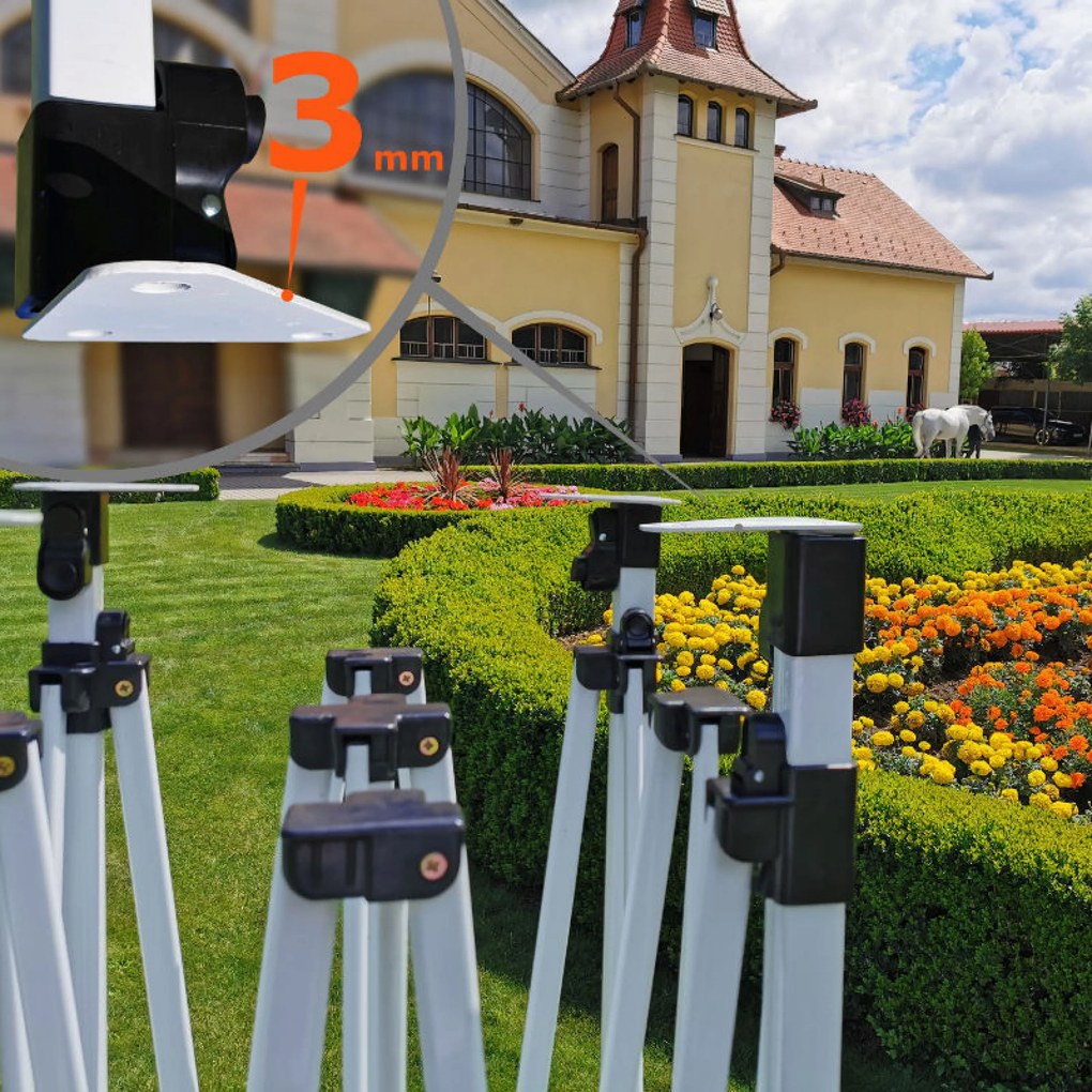 Cort de grădină 3x4,5m Oțel | Foișor pliabil rapid pentru evenimente și petreceri - cu 3 pereți - Alb