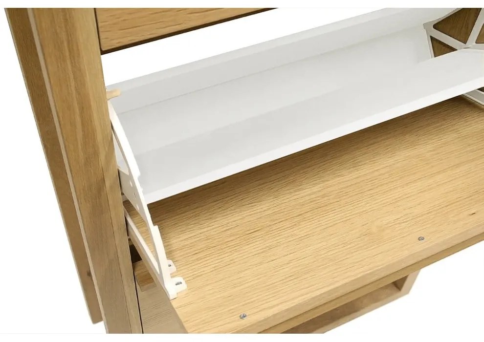 Pantofar în culoare naturală cu deschidere înclinată cu aspect de lemn de stejar NewEst – Woodman