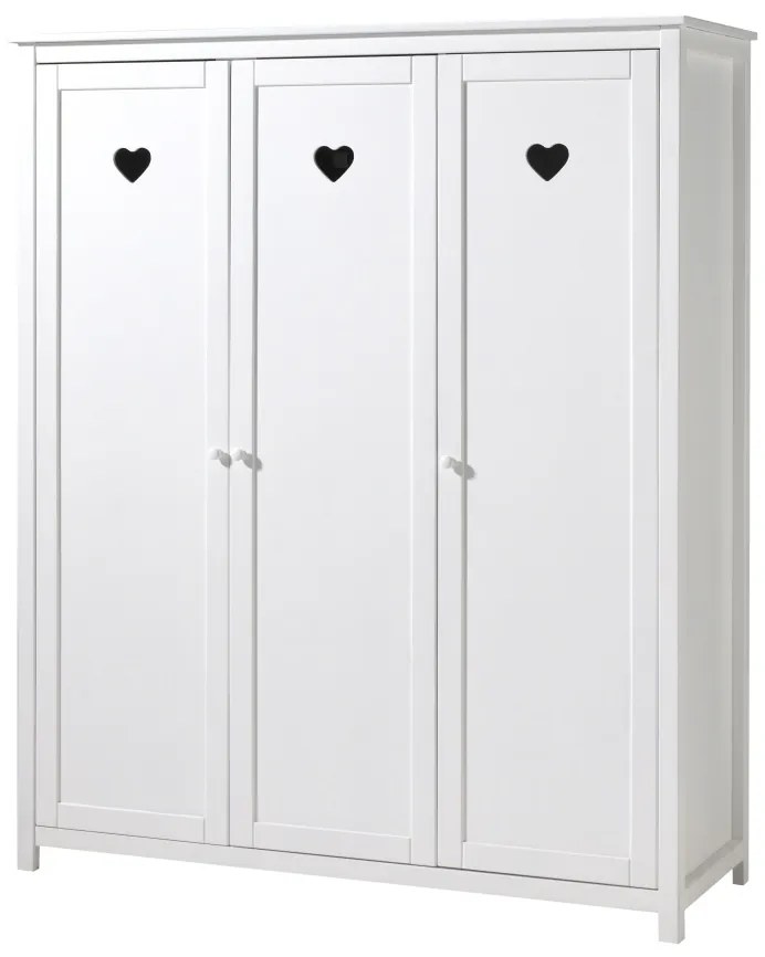 Dulap AMORI cu 3 Uși, Alb, Stil Romantic – Vipack