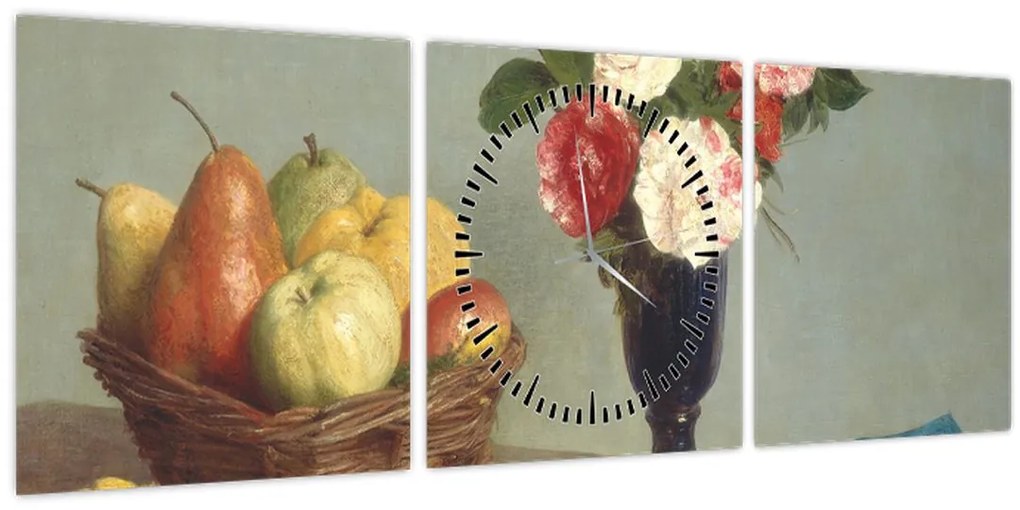 Tablou - Henri Fantin-Latour, Still  Life, reproducere (cu ceas) (90x30 cm)