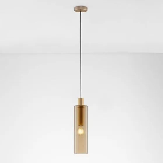 Pendul metal auriu, sticla chihlimbar ZOELLA