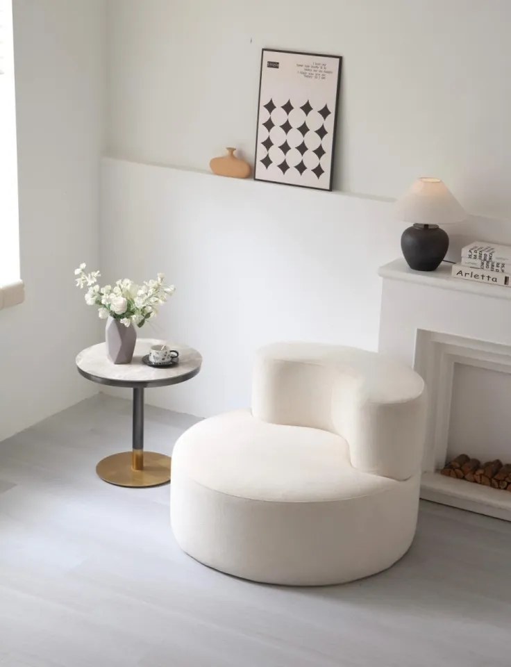 Fotoliu rotund din spumă cu memorie HD – design premium și confort absolut (Culoare: Bleumarin)