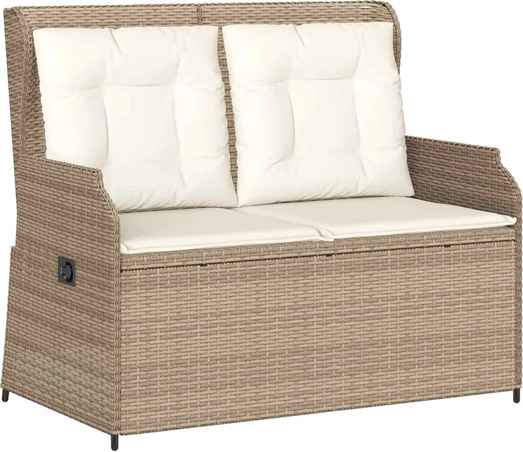 vidaXL Bancă de grădină Bej poliratan