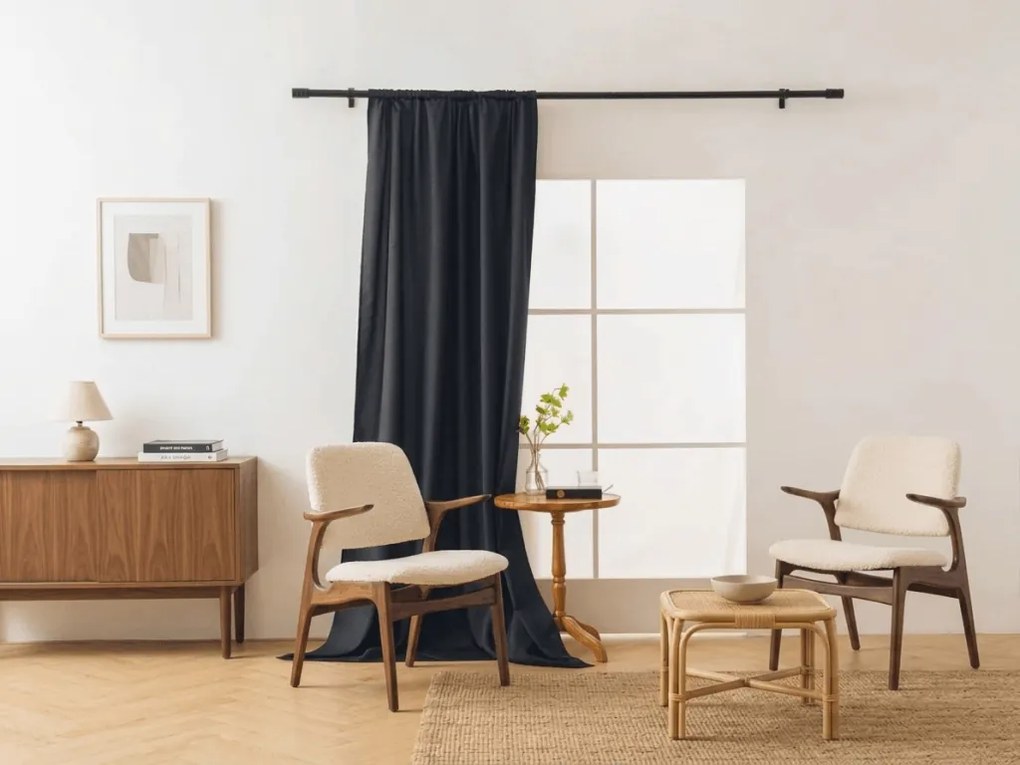 Perdea OXFORD LIGHT 140x250 cm, negru Agatat: Rejansa