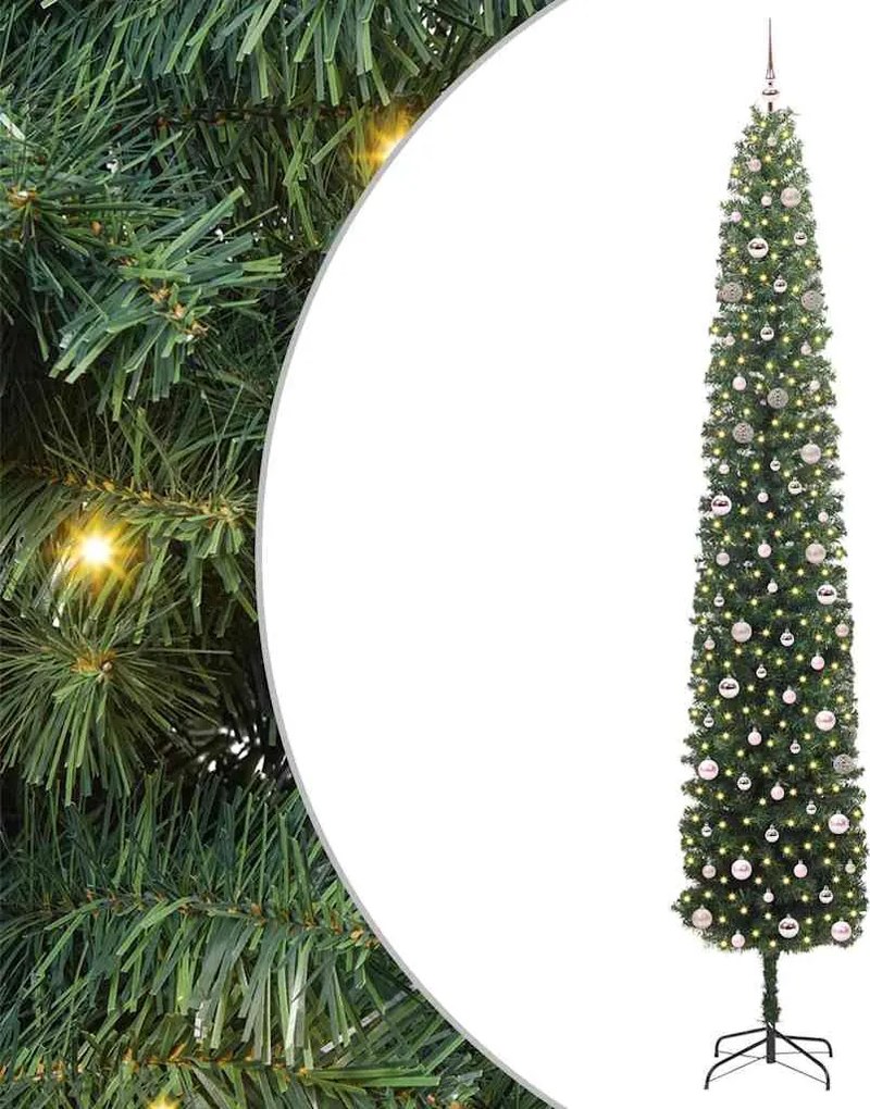 vidaXL Brad de Crăciun artificial Verde 300 cm PVC și oțel și plastic