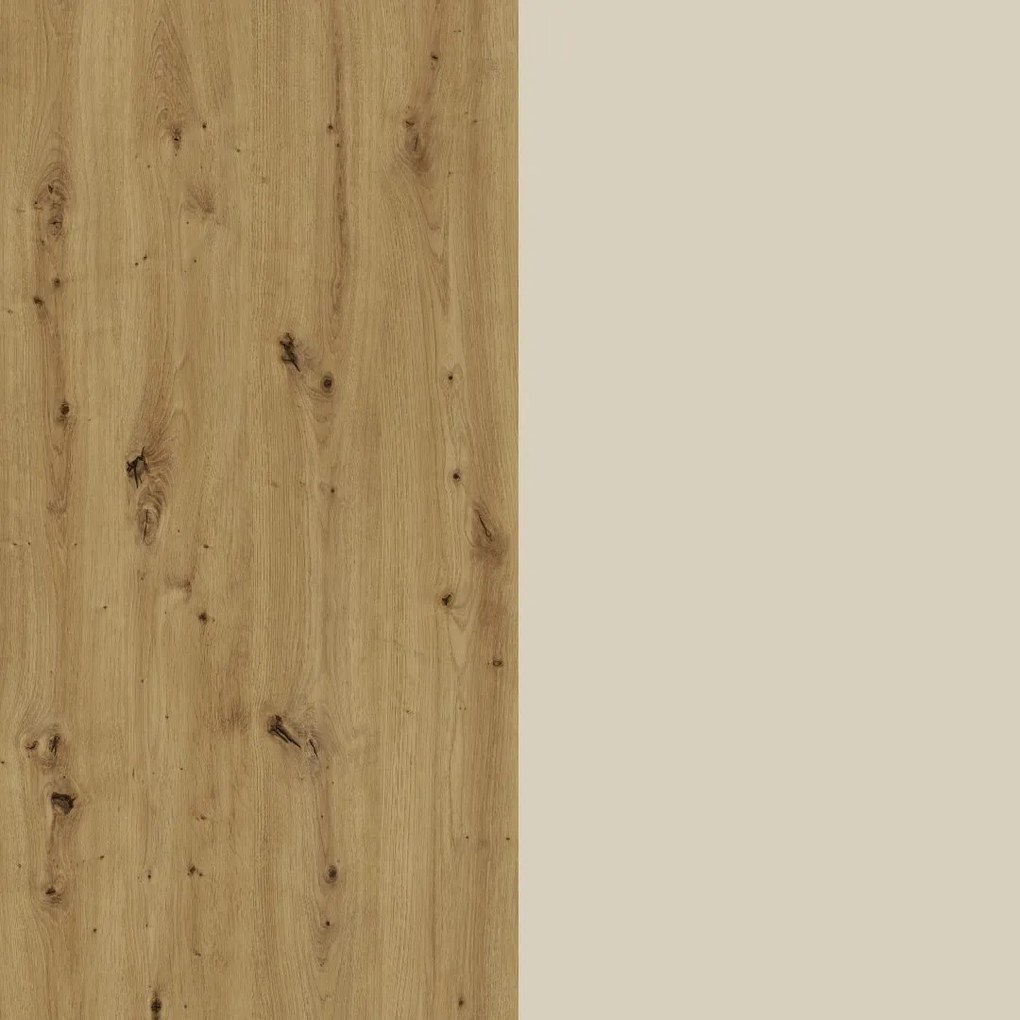 Dulap haaus Malmo, 3 Usi, Stejar Artisan/Argila, 164 x 27 x 60 cm