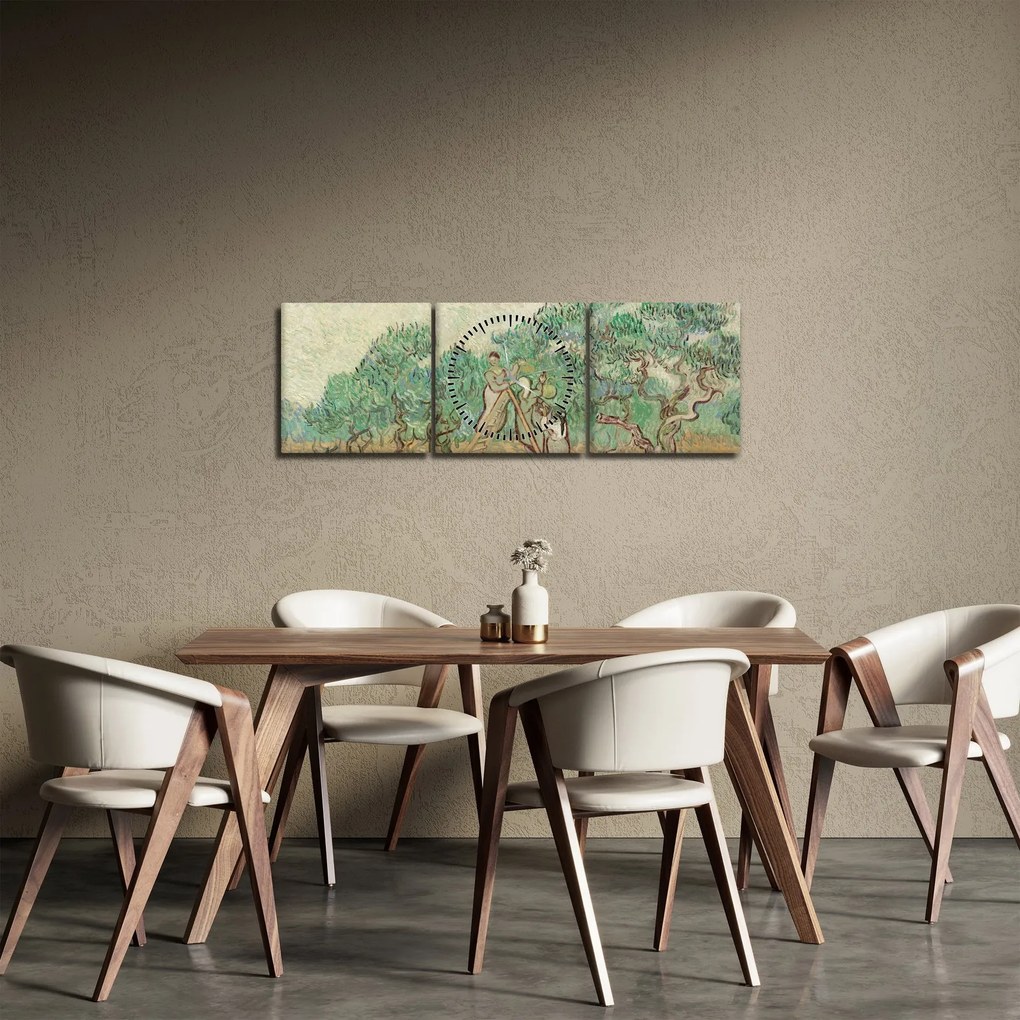Tablou - Vincent van Gogh, The Olive Orchard, reproducere (cu ceas) (90x30 cm)