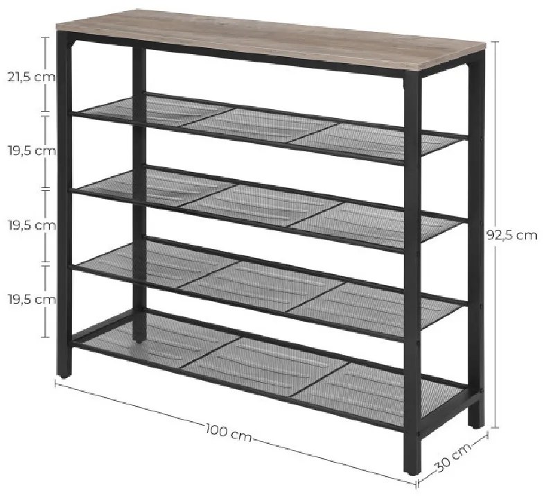 Raft Pantofi Vasagle, 100x30x92.5cm