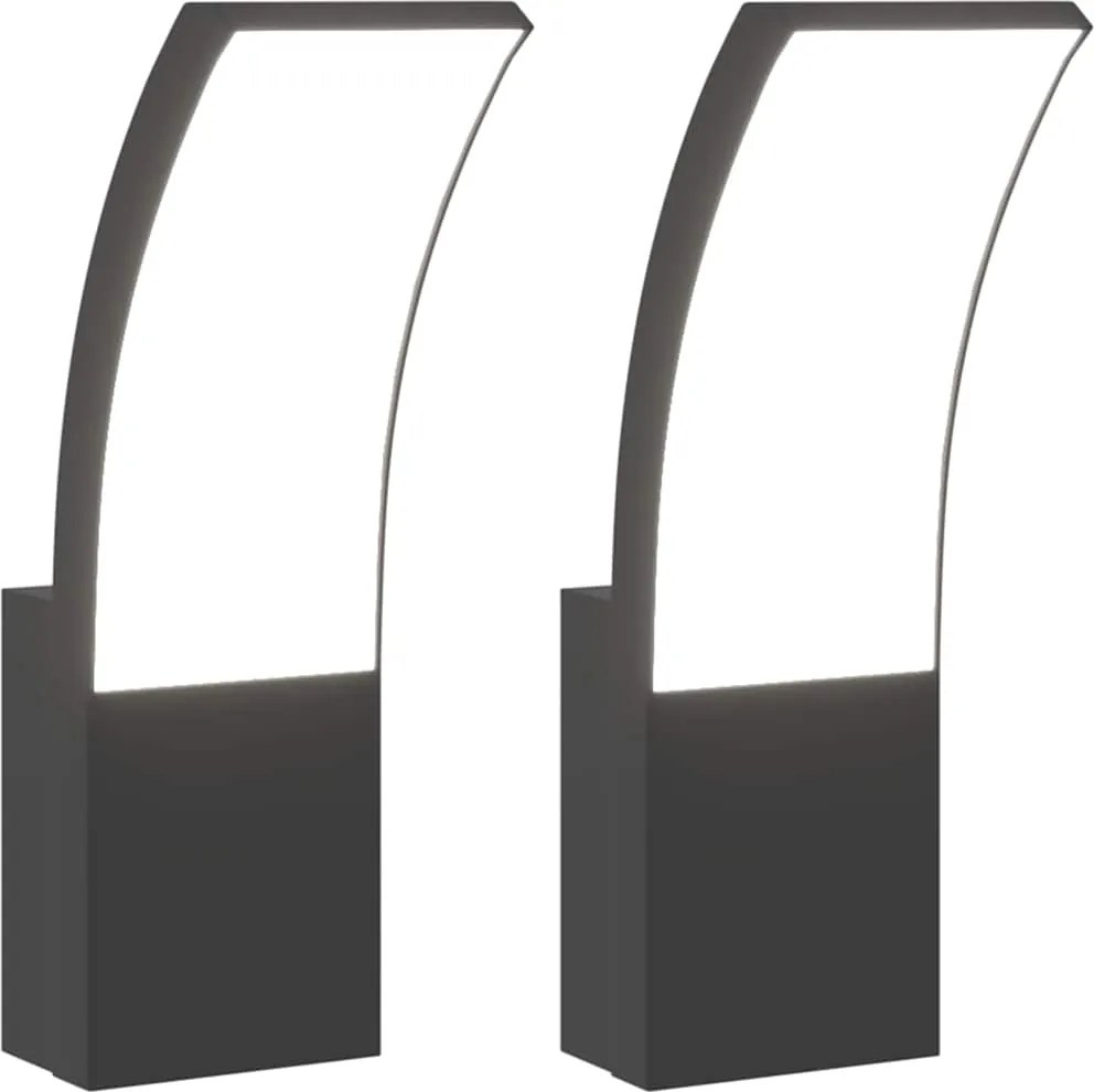 vidaXL Lămpi exterioare de perete cu LED 2 buc. negru, aluminiu turnat