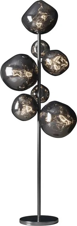 Lampa de podea moderna cu 7 globuri sticla fumurie LIQUID DIAMOND A-46024 VC