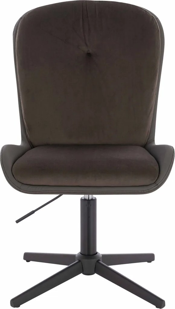 HR690CROSS Scaun Velvet&amp;soft Piele Pu Ciocolată/Cafea Bază Neagră