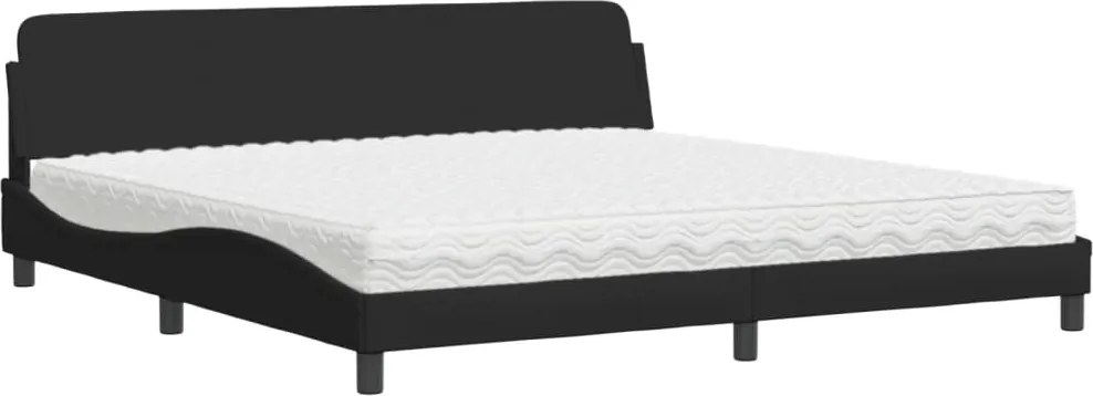 vidaXL Pat cu saltea, Dover, negru, 200x200 cm, textil