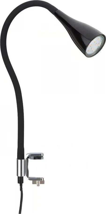 Lampă cu clemă 1xGU10/3W/230V neagră