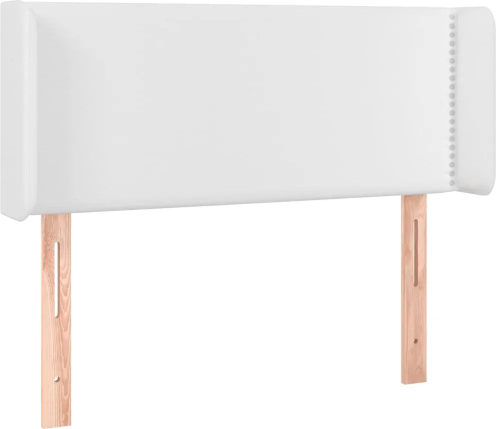 vidaXL Tăblie de pat cu aripioare alb 103x16x78/88 cm piele ecologică