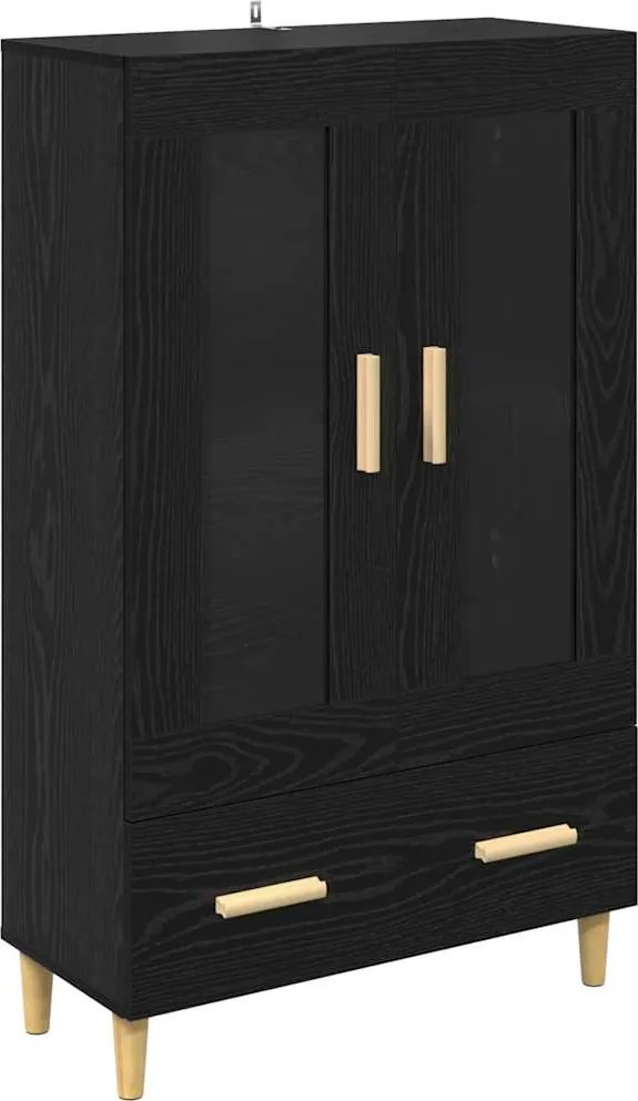 vidaXL Bufet cu sertar Stejar Negru 70 x 31 x 115 cm Lemn compozit