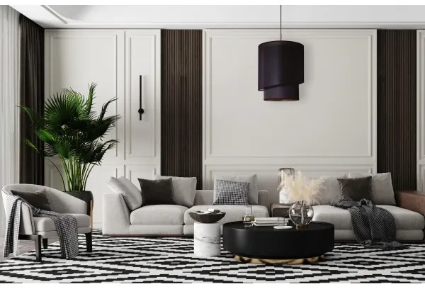 Duolla - Lustră pe cablu PARIS 1xE27/15W/230V d. 40 cm neagră/aurie