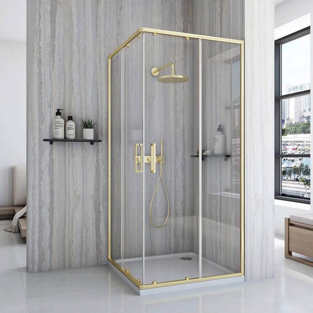Cabină de duș Rea City 90x90 cm Gold