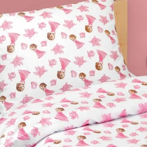 Bellatex Lenjerie de pat din bumbac pentru copiiJunior Prințesa roz, 140 x 200 cm, 70 x 90 cm