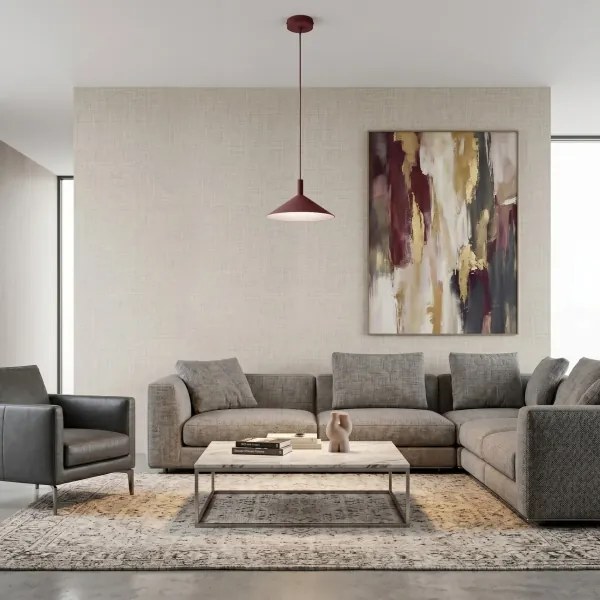 Lustră pe cablu ANEGA, 1x soclu GX53, 15 W, 230 V, diametru 30 cm, burgund