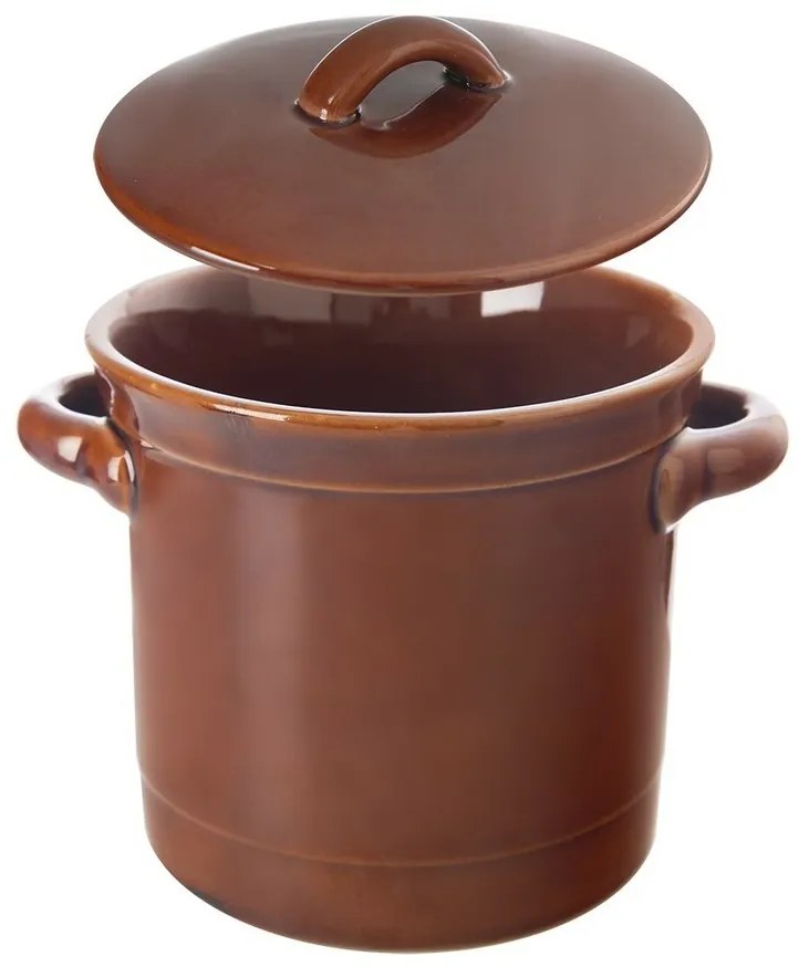 Oală de untură Orion din ceramică cu capac, 1,1 l