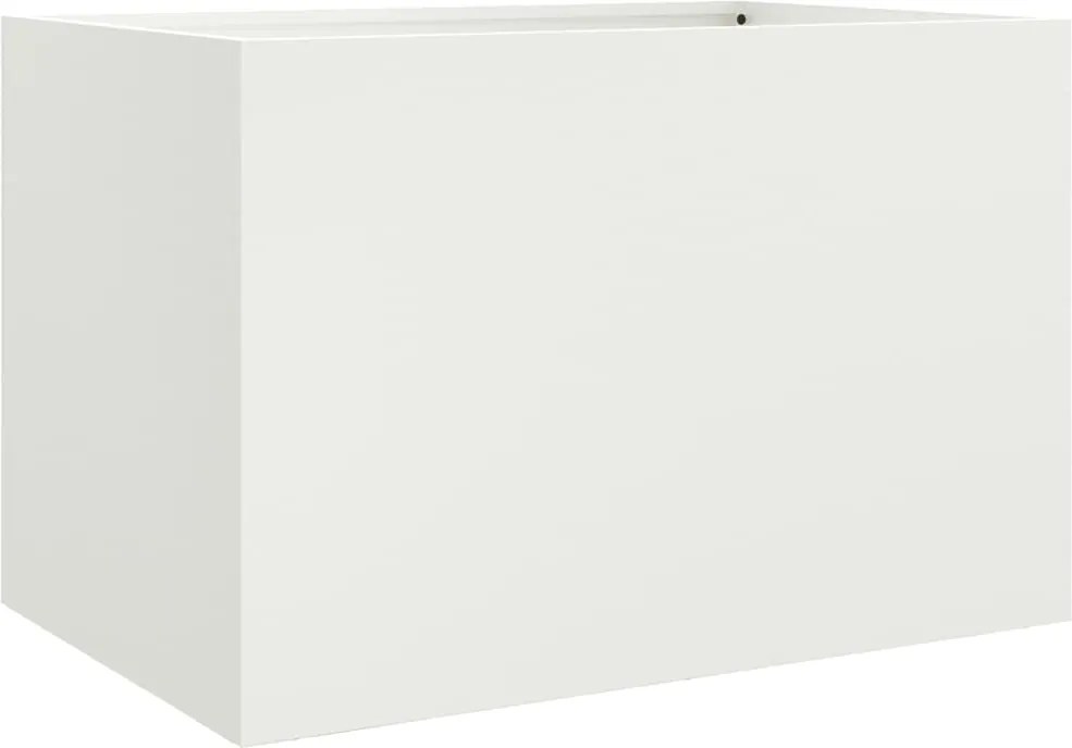 vidaXL Jardinieră, alb, 62x47x46 cm, oțel