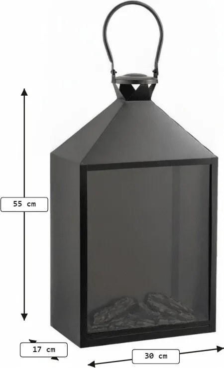 Decoratiune LED lanterna COZY WARM 55x30 cm, neagra