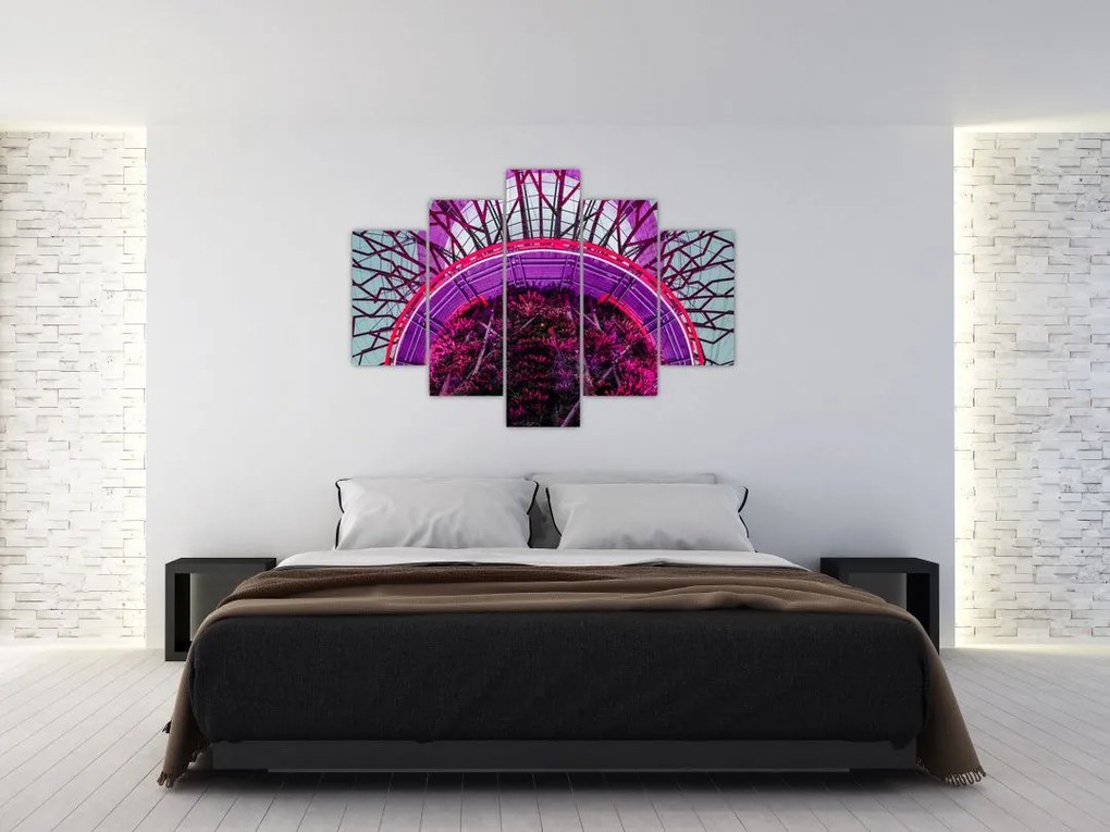 Tablou abstrac - crengi violete (150x105 cm)