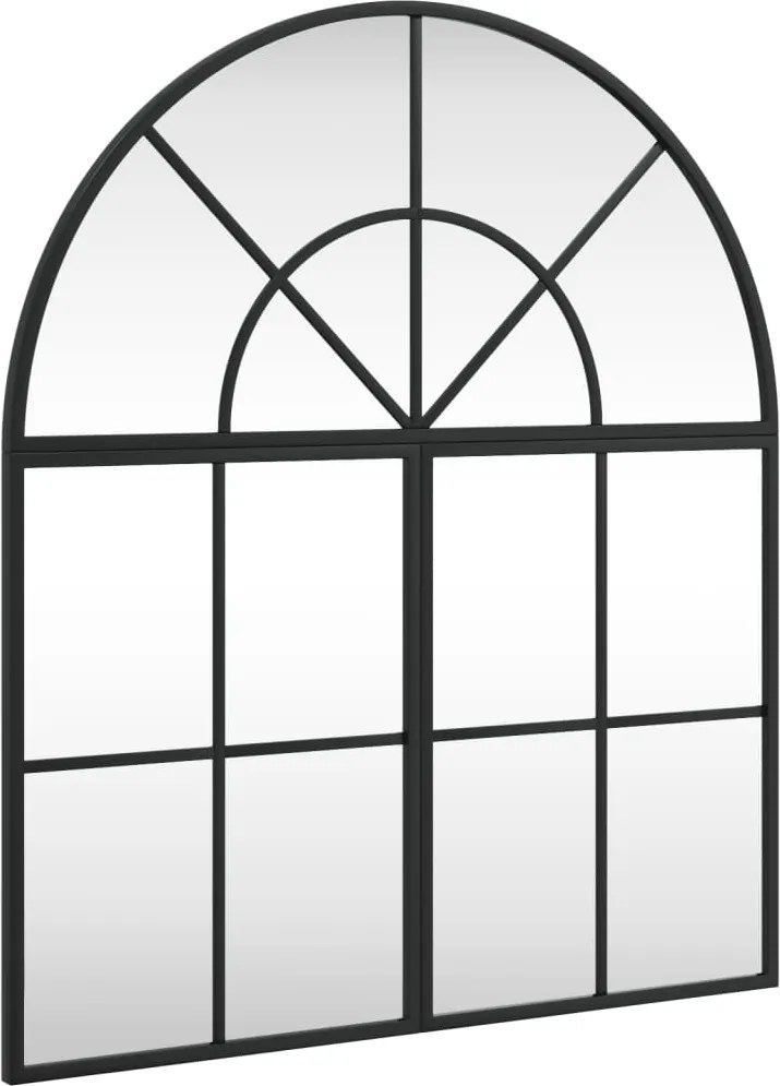 vidaXL Oglindă de perete, negru, 60x70 cm, arcuită, fier